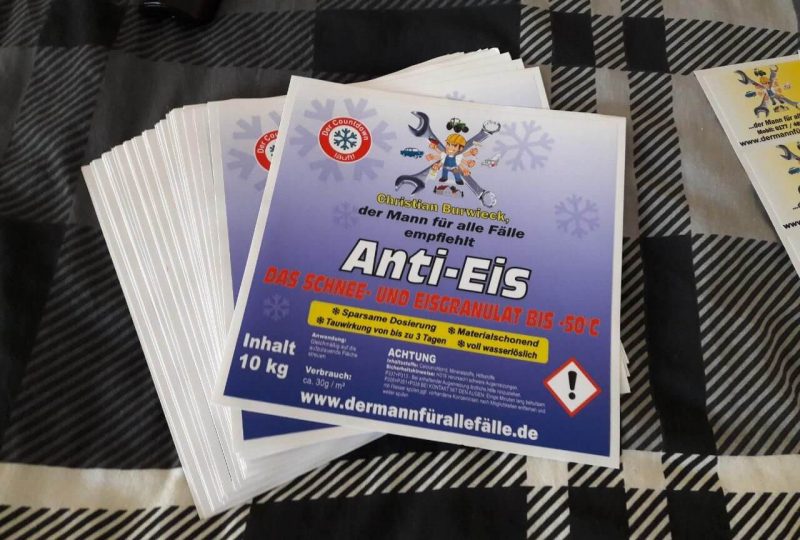 Aufkleber im Digitaldruckverfahren hergestellt für Christian Burwieck