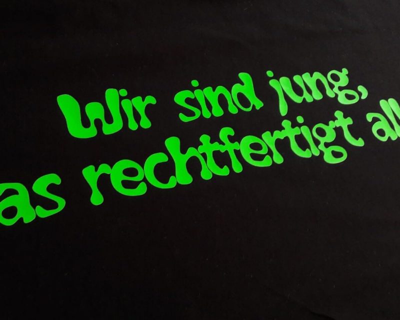 Wunschtext in Neongrün