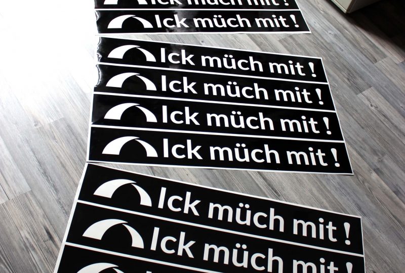 geplottete Aufkleber mit Wunschtext für die Samtgemeinde Lühe